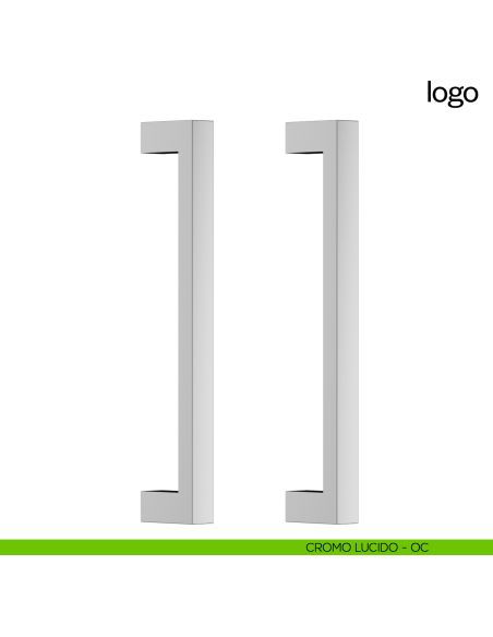 Maniglione per porta Logo dnd Handles accoppiato cromo lucido