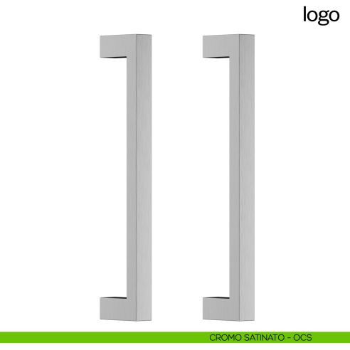 Maniglione per porta Logo dnd Handles accoppiato cromo satinato