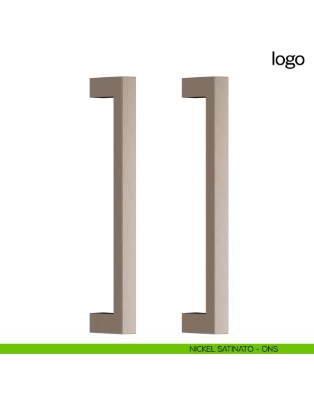 Maniglione per porta Logo dnd Handles accoppiato nickel satinato