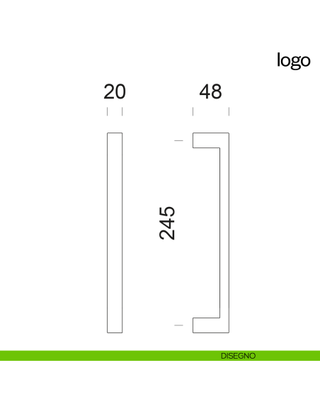 Maniglione per porta Logo dnd Handles accoppiato disegno
