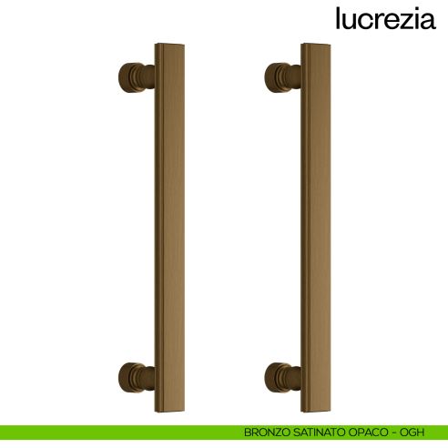 Maniglione per porta Lucrezia dnd Handles accoppiato bronzo satinato opaco