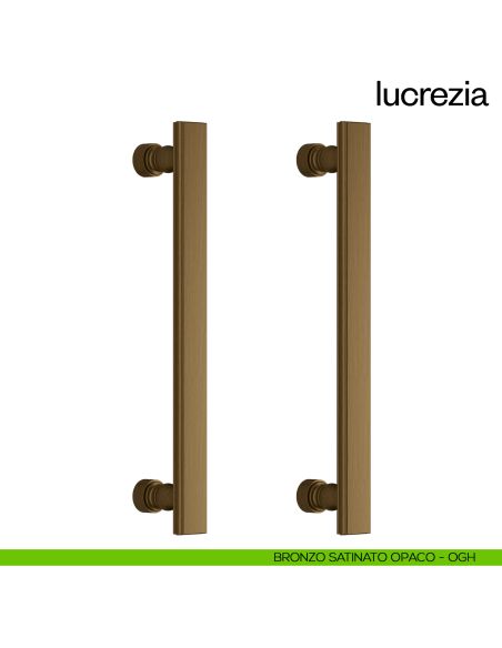 Maniglione per porta Lucrezia dnd Handles accoppiato bronzo satinato opaco