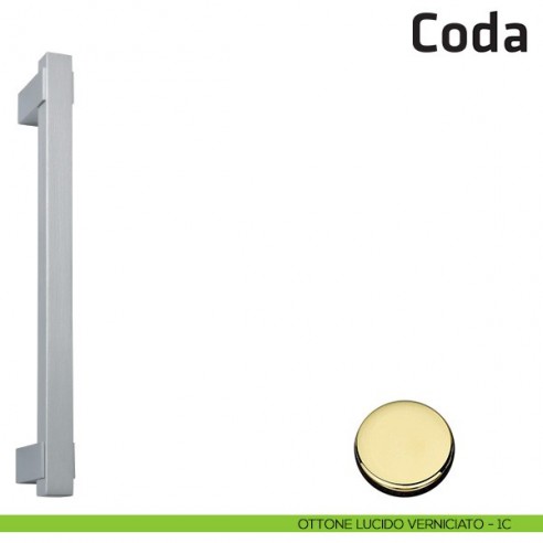 Maniglione per porta Coda Comit accoppiato ottone lucido verniciato