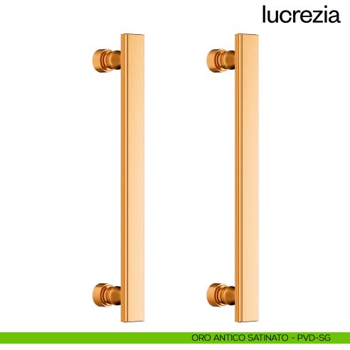 Maniglione per porta Lucrezia dnd Handles accoppiato oro antico satinato