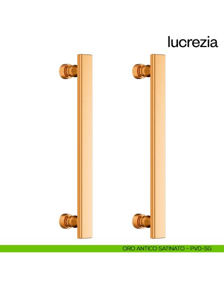Maniglione per porta Lucrezia dnd Handles accoppiato oro antico satinato