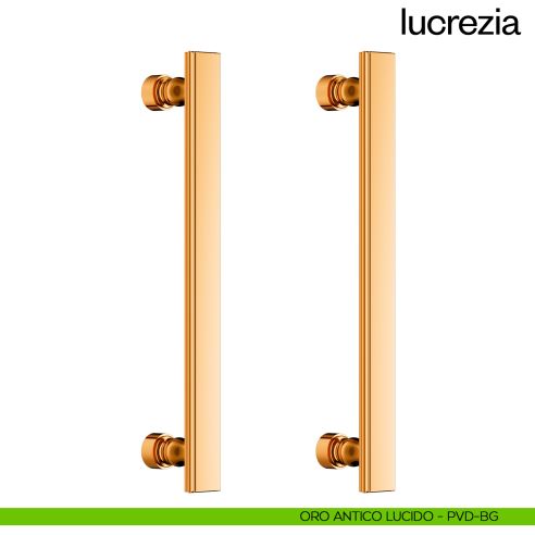 Maniglione per porta Lucrezia dnd Handles accoppiato oro antico lucido