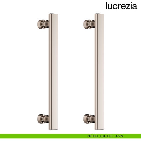 Maniglione per porta Lucrezia dnd Handles accoppiato nickel lucido