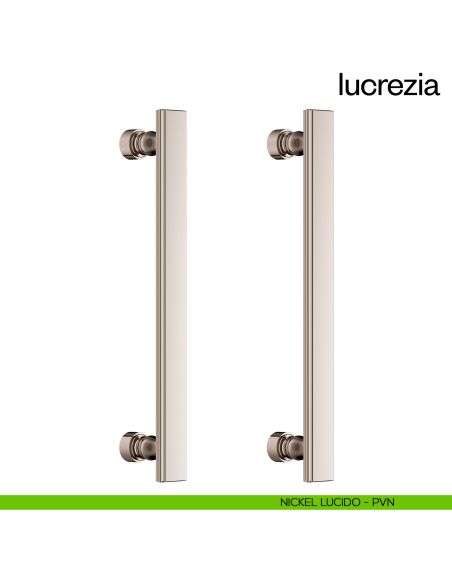 Maniglione per porta Lucrezia dnd Handles accoppiato nickel lucido