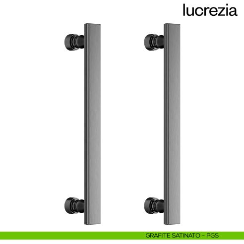 Maniglione per porta Lucrezia dnd Handles accoppiato grafite satinato