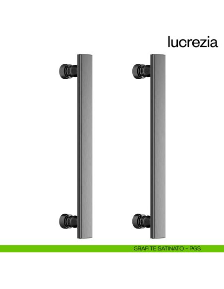 Maniglione per porta Lucrezia dnd Handles accoppiato grafite satinato