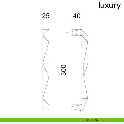 Maniglione per porta Luxury dnd Handles singolo disegno