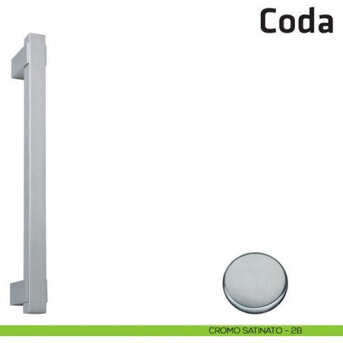 Maniglione per porta Coda Comit accoppiato cromo satinato