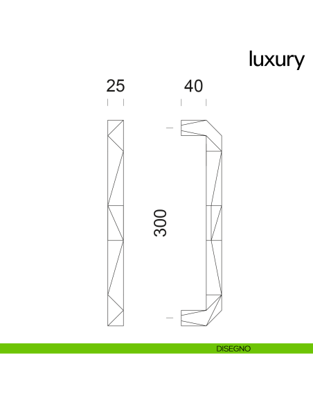 Maniglione per porta Luxury dnd Handles accoppiato disegno