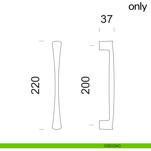 Maniglione per porta Only dnd Handles accoppiato disegno