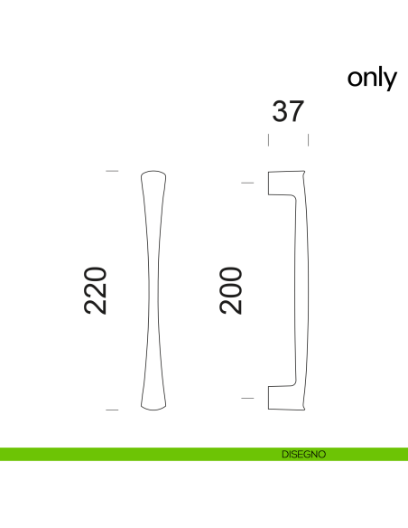 Maniglione per porta Only dnd Handles accoppiato disegno