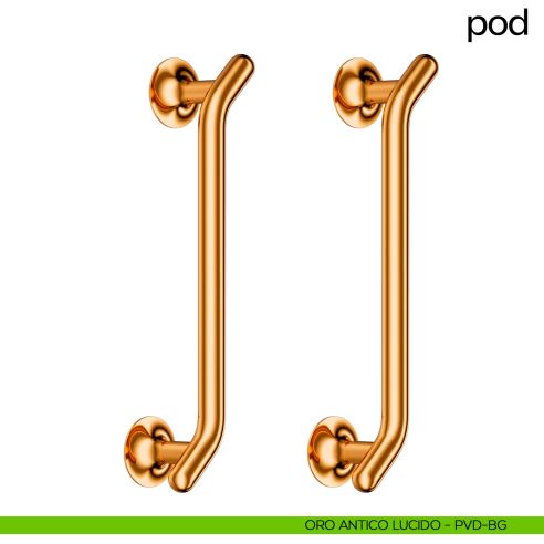 Maniglione per porta Pod dnd handles accoppiato oro antico lucido