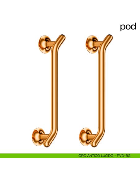Maniglione per porta Pod dnd handles accoppiato oro antico lucido