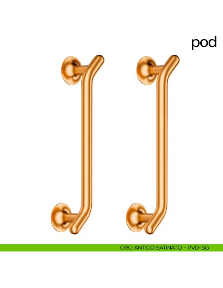 Maniglione per porta Pod dnd handles accoppiato oro antico satinato