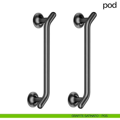 Maniglione per porta Pod dnd handles accoppiato grafite satinato