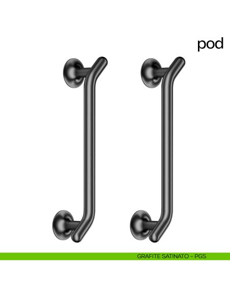 Maniglione per porta Pod dnd handles accoppiato grafite satinato