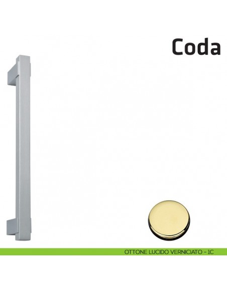 Maniglione per porta Coda Comit singolo 340 mm ottone lucido verniciato