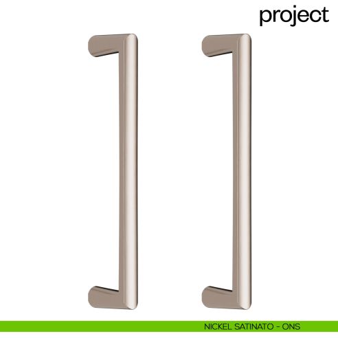 Maniglione per porta Project dnd Handles accoppiato nickel satinato