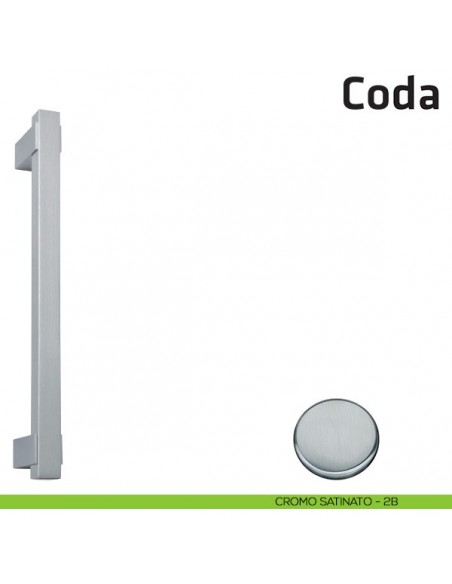 Maniglione per porta Coda Comit singolo 340 mm cromo satinato