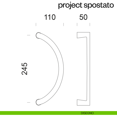 Maniglione per porta Project Zancato dnd Handles accoppiato disegno