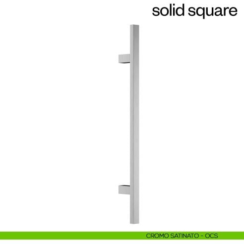 Maniglione per porta Solid Square dnd Handles singolo cromo satinato