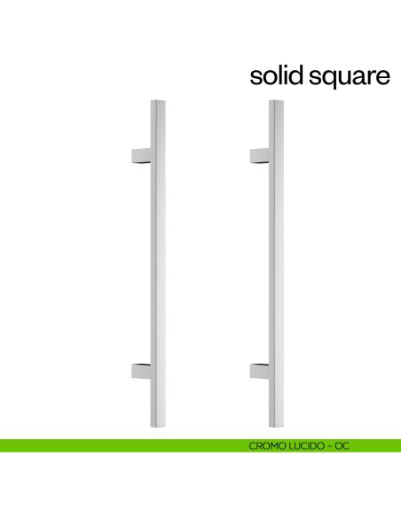 Maniglione per porta Solid Square dnd Handles accoppiato cromo lucido