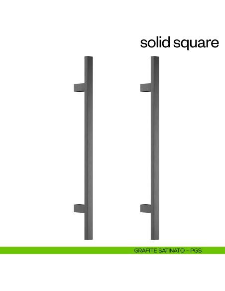 Maniglione per porta Solid Square dnd Handles accoppiato grafite satinato