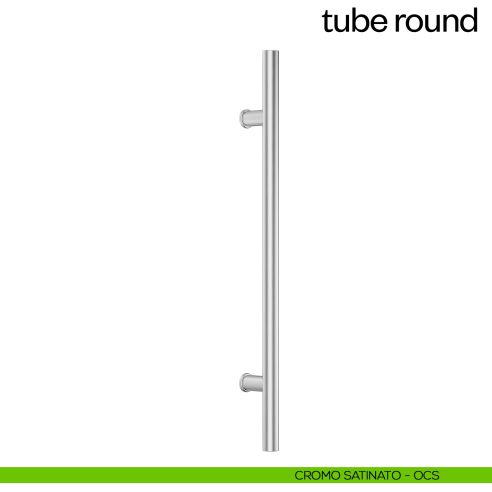 Maniglione per porta Tube Round dnd Handles singolo cromo satinato