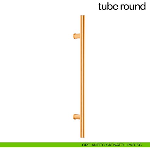 Maniglione per porta Tube Round dnd Handles singolo oro antico satinato