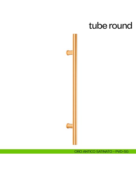 Maniglione per porta Tube Round dnd Handles singolo oro antico satinato