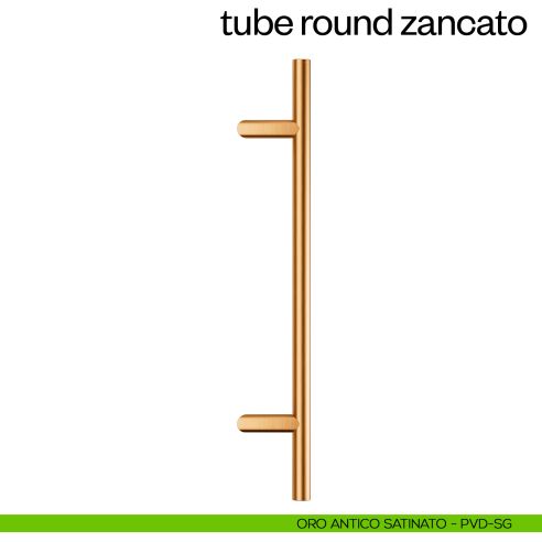Maniglione per porta Tube Round Zancato dnd Handles singolo oro antico satinato