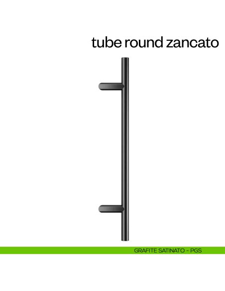 Maniglione per porta Tube Round Zancato dnd Handles singolo grafite satinato