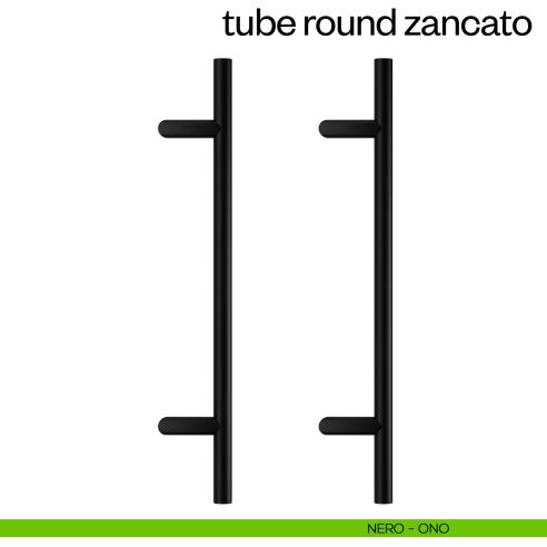 Maniglione per porta Tube Round Zancato dnd Handles accoppiato nero