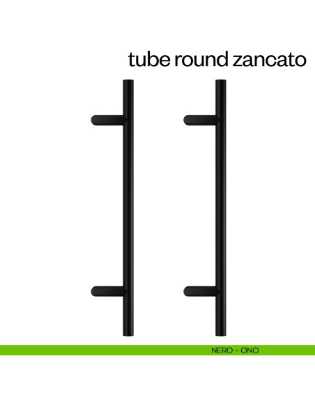 Maniglione per porta Tube Round Zancato dnd Handles accoppiato nero