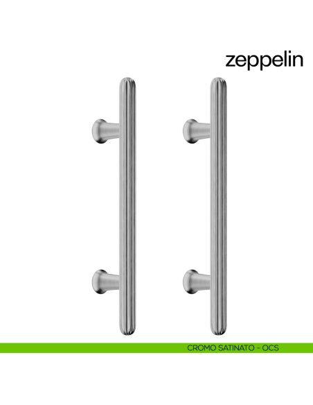 Maniglione per porta dnd handles Zeppelin accoppiato cromo satinato