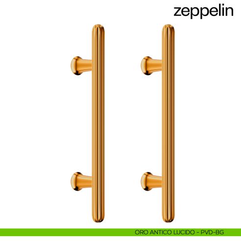 Maniglione per porta dnd handles Zeppelin accoppiato oro antico lucido