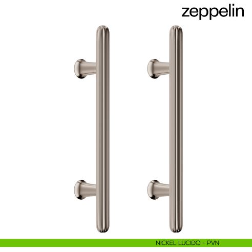 Maniglione per porta dnd handles Zeppelin accoppiato nickel lucido