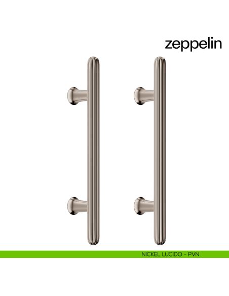 Maniglione per porta dnd handles Zeppelin accoppiato nickel lucido