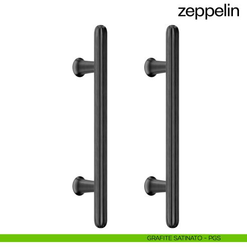 Maniglione per porta dnd handles Zeppelin accoppiato grafite satinato