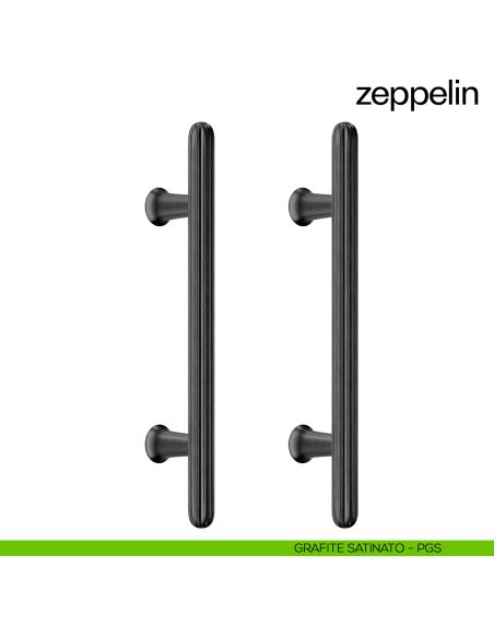 Maniglione per porta dnd handles Zeppelin accoppiato grafite satinato