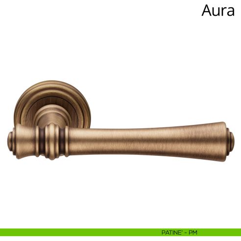 Maniglia per porta interna Aura Linea Calì rosetta tonda patinè