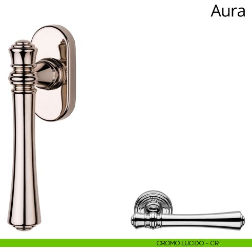 Maniglia per finestra martellina DK Aura Linea Calì cromo lucido
