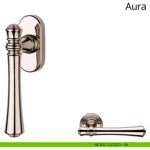Maniglia per finestra martellina DK Aura Linea Calì nickel lucido