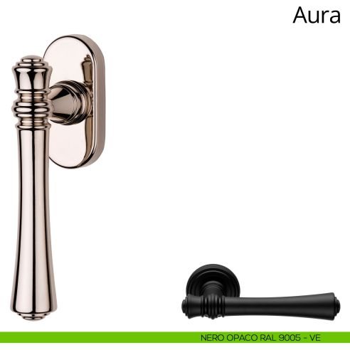 Maniglia per finestra martellina DK Aura Linea Calì nero