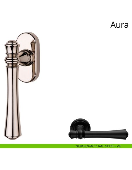 Maniglia per finestra martellina DK Aura Linea Calì nero