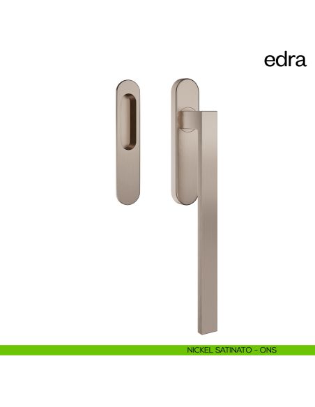 Maniglione per alzante scorrevole Edra dnd Handles singolo nickel satinato